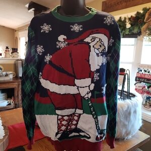 Ugly Christmas Sweater Men's Crewneck - Red, Green, White